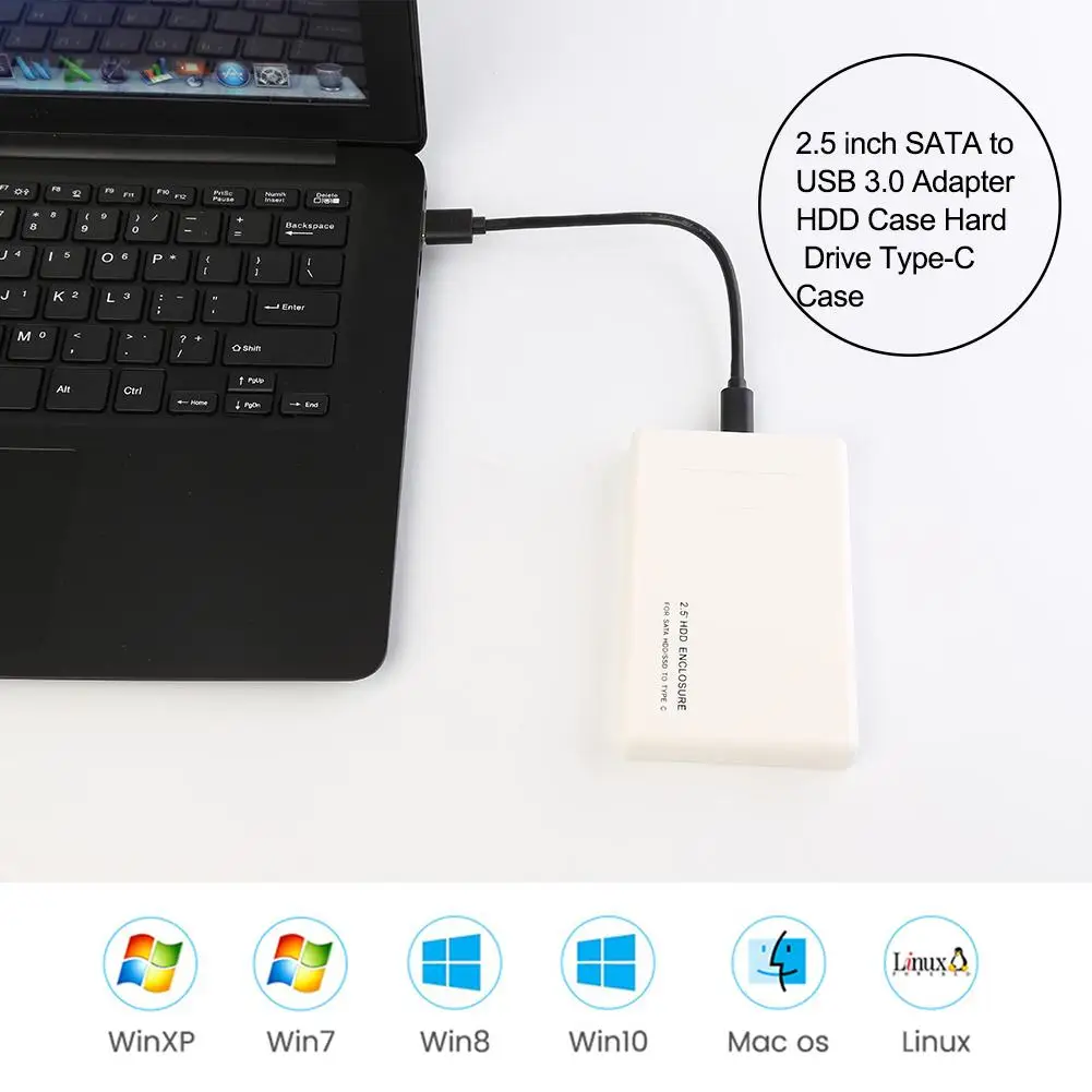 

Hot Sale HDD Enclosure Classic Delicate 2.5 inch HDD SSD Case SATA to USB 3.0 Adapter Box Hard Drive Disk Type-C Case