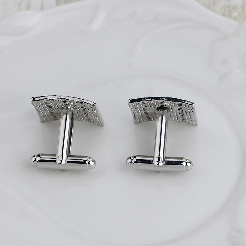 Gemelos Классическая Серебряная черная фибра Мужская запонка роскошный подарок на
