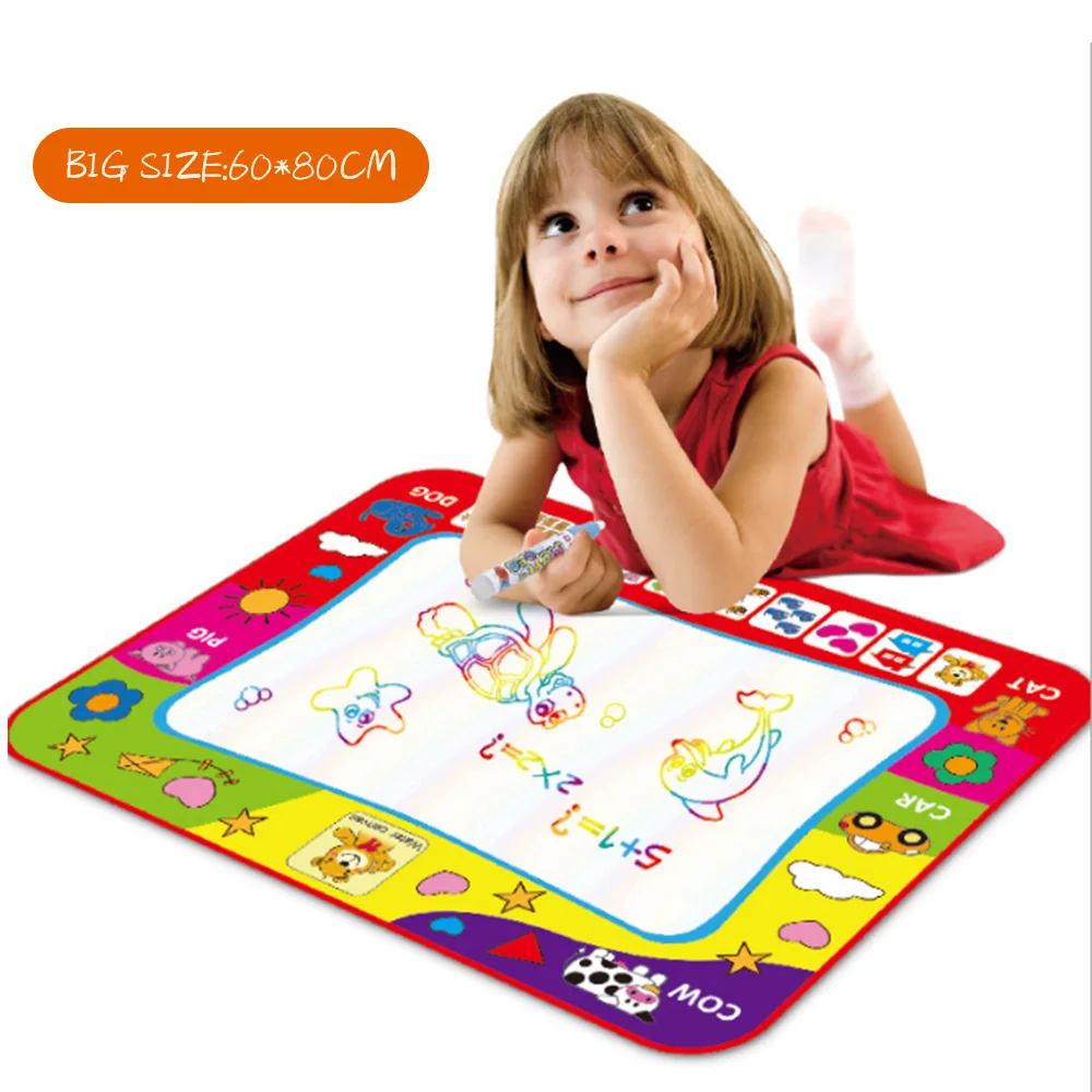 60*80 см Коврик для рисования водой коврик с волшебной ручкой доска детский ковер
