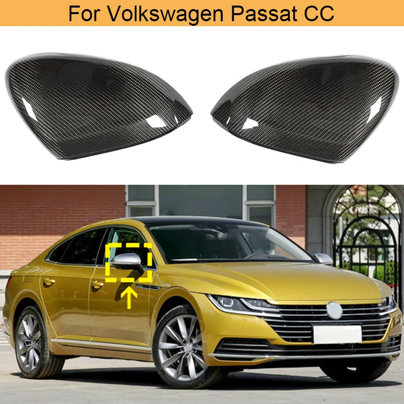 

Крышки для зеркала заднего вида автомобиля, крышки для Volkswagen VW Passat CC 2019, Сменные крышки для боковых зеркал, крышки, корпус из углеродного вол...