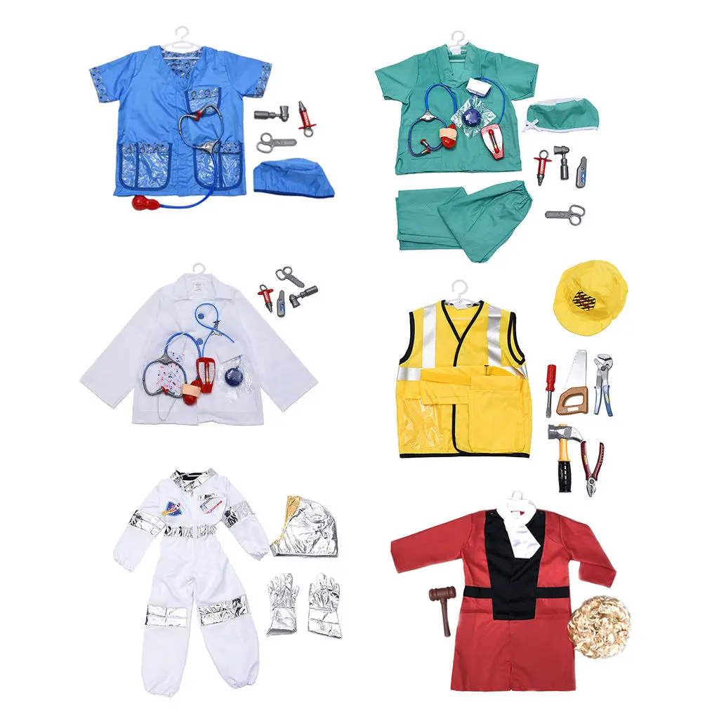 

Kids Role Play Toys Costume Prop Doctor/Veterinary /Space Suit for 3-8 Years Old Boys & Girls