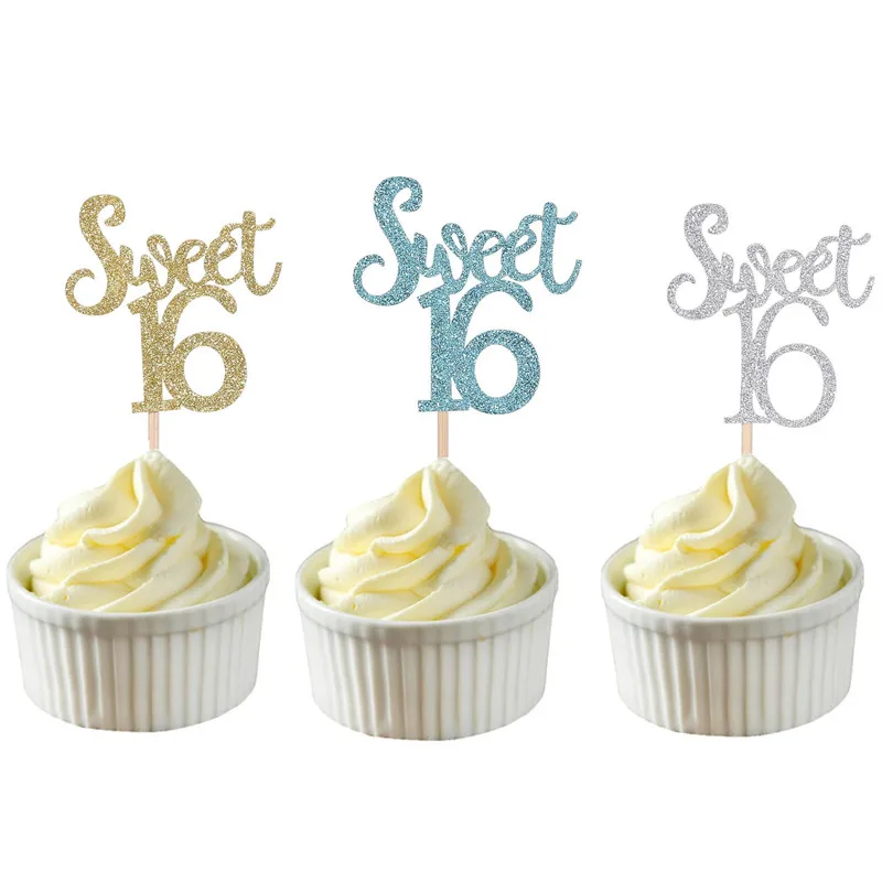 Праздничные украшения для празднования 16-го дня рождения товары торта