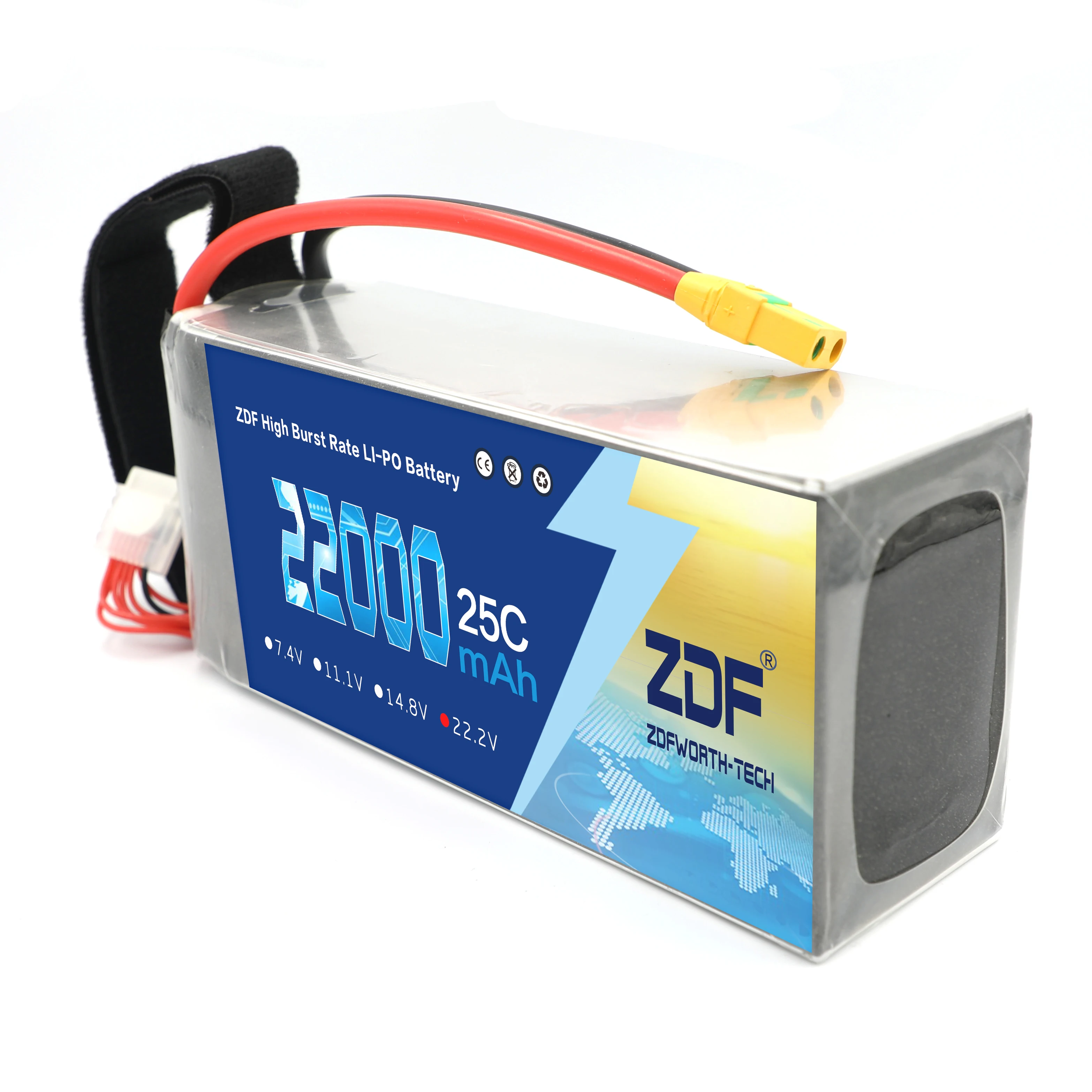 ZD 50 шт./лот 22000 мАч 25C Lipo батареи 6S 22 2 в RC аккумулятор для S800 S900 S1000 БПЛА Квадрокоптер