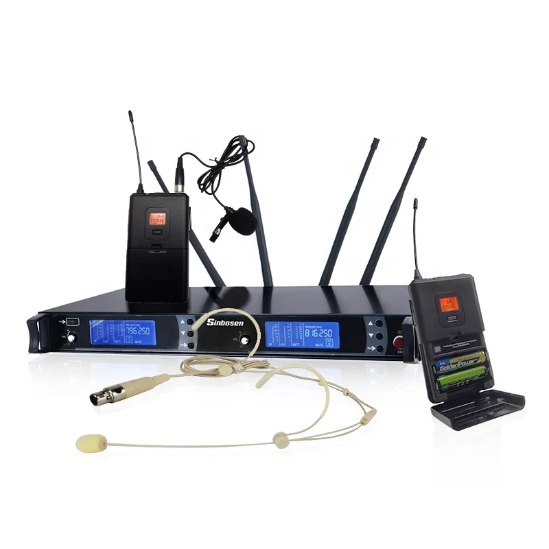 구매 Sinbosen AS-9K 2 Beltpack 송신기 핸즈프리 무선 타이 클립 Lavalier 마이크
