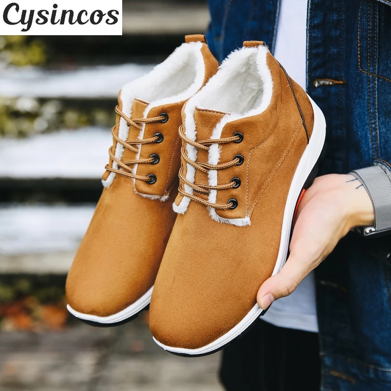 2019 Модные мужские зимние теплые ботинки на меху с низким берцем модные кроссовки