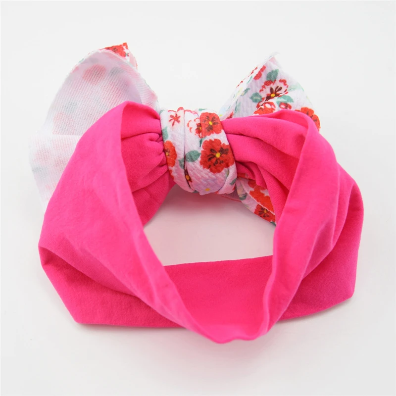 

Baby Girls Printed Large Bow Headband Fashion Cute Soft Stretchy Hair Band for Newborn Toddlers Kids