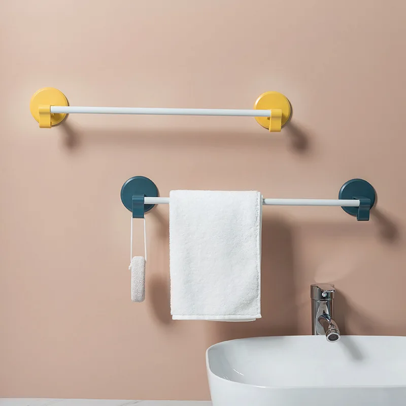 

Perforation-free towel rack Nordic creative and contracted bathroom bathroom bathroom single lever suction cup hanging towel rac