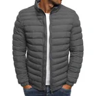 Модная куртка Паркера, зимняя мужская хлопковая куртка-пуховик, однотонная куртка большого размера, уличная одежда на молнии, повседневная куртка