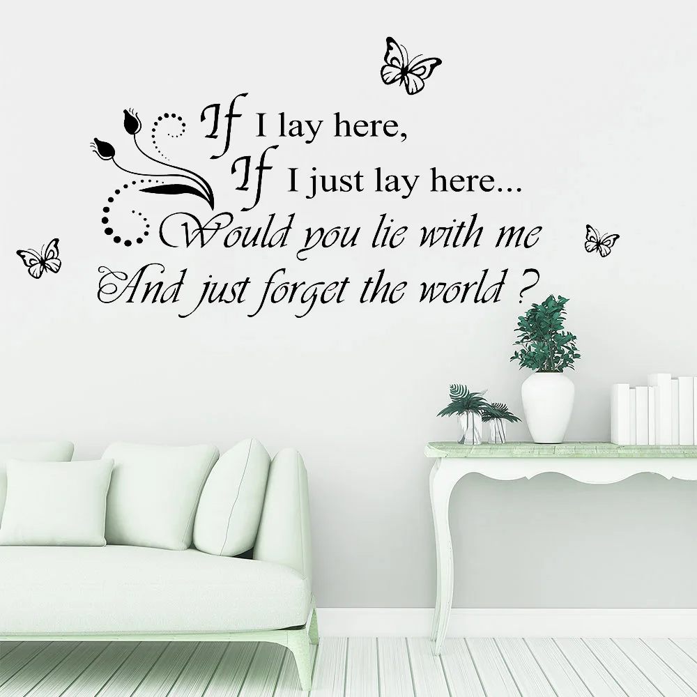 

Romantic Quotes Wall Decals Home Decoration Living Room Vinyl Wedding Party Couple Master Bedroom Wardrobe Art Stickers Y818
