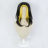 hanemiya kazutora black yellow long wig cosplay costume tokyo revengers heat resistant synthetic hair men women party wigs