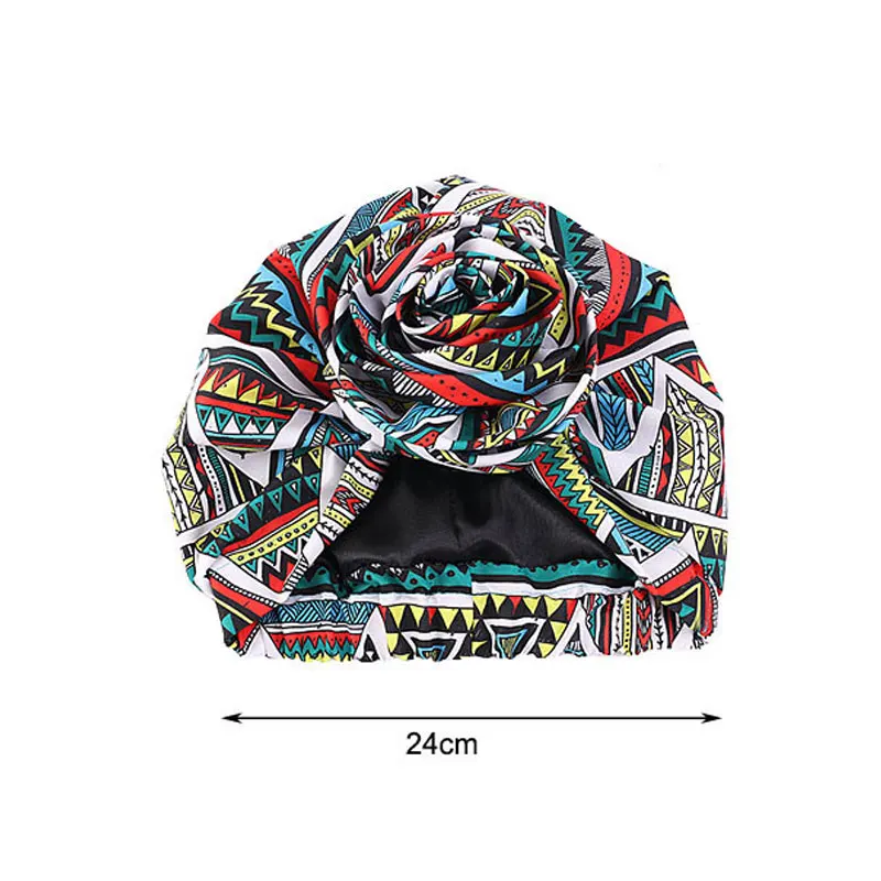 

Women Fashion Muslim Sleep Hat African Print Stretch Bandana Head Wrap Long Scarf Hair Accessories Creative Flower Headscarf