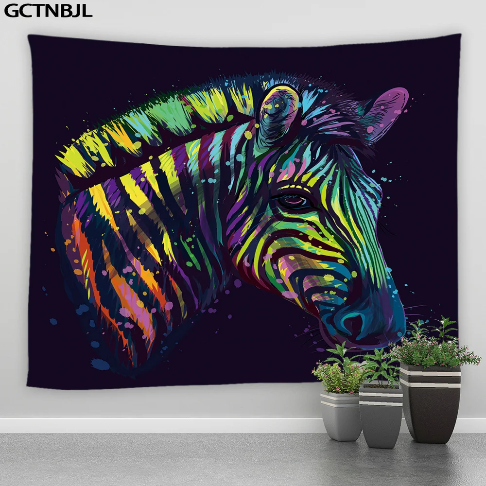 Гобелен в виде слона тигра Льва жирафа гобелен леопард волк дикие животные фон