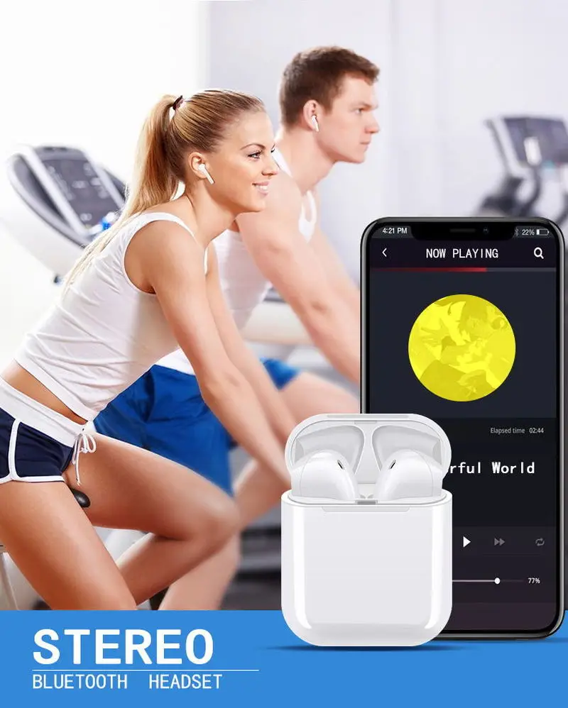 

I9sTws Wireless Headphones Bluetooth 5.0 Earphone Earbuds Stereo Sound Headset for Iphone Xiaomi Samsung Android Mobile Phone