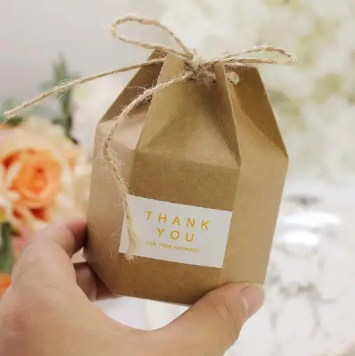 100 шт. креативные подарочные коробки из крафт-бумаги для конфет с фонариком