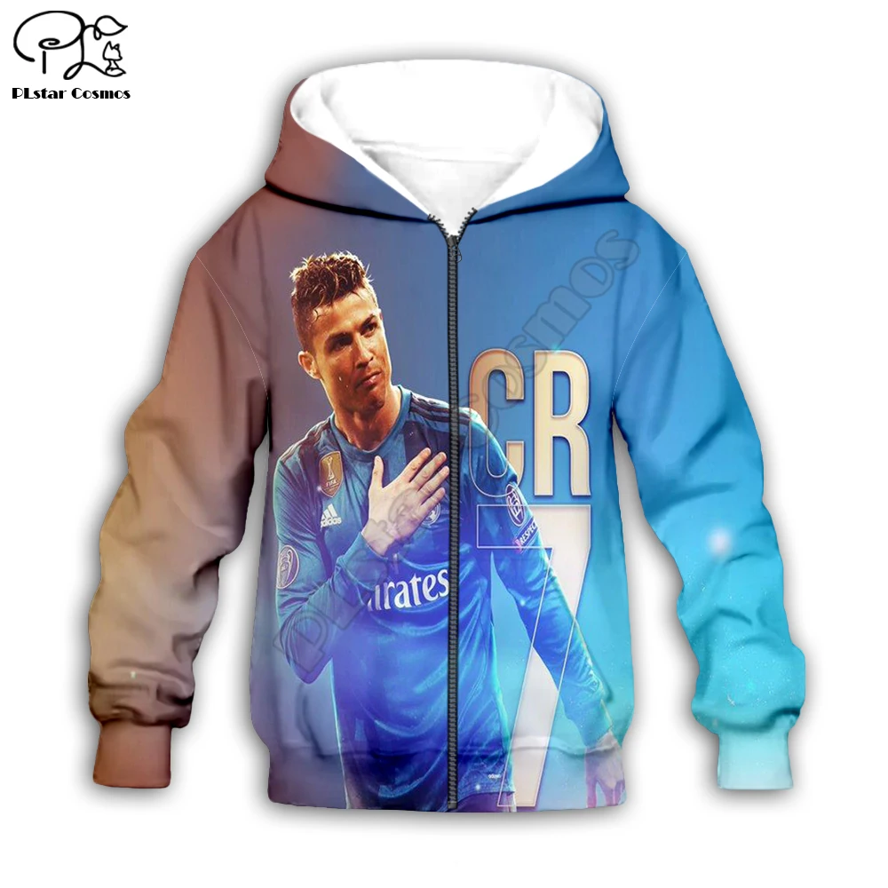 Толстовки с 3D-принтом Криштиану Роналду детские толстовки на молнии толстовка