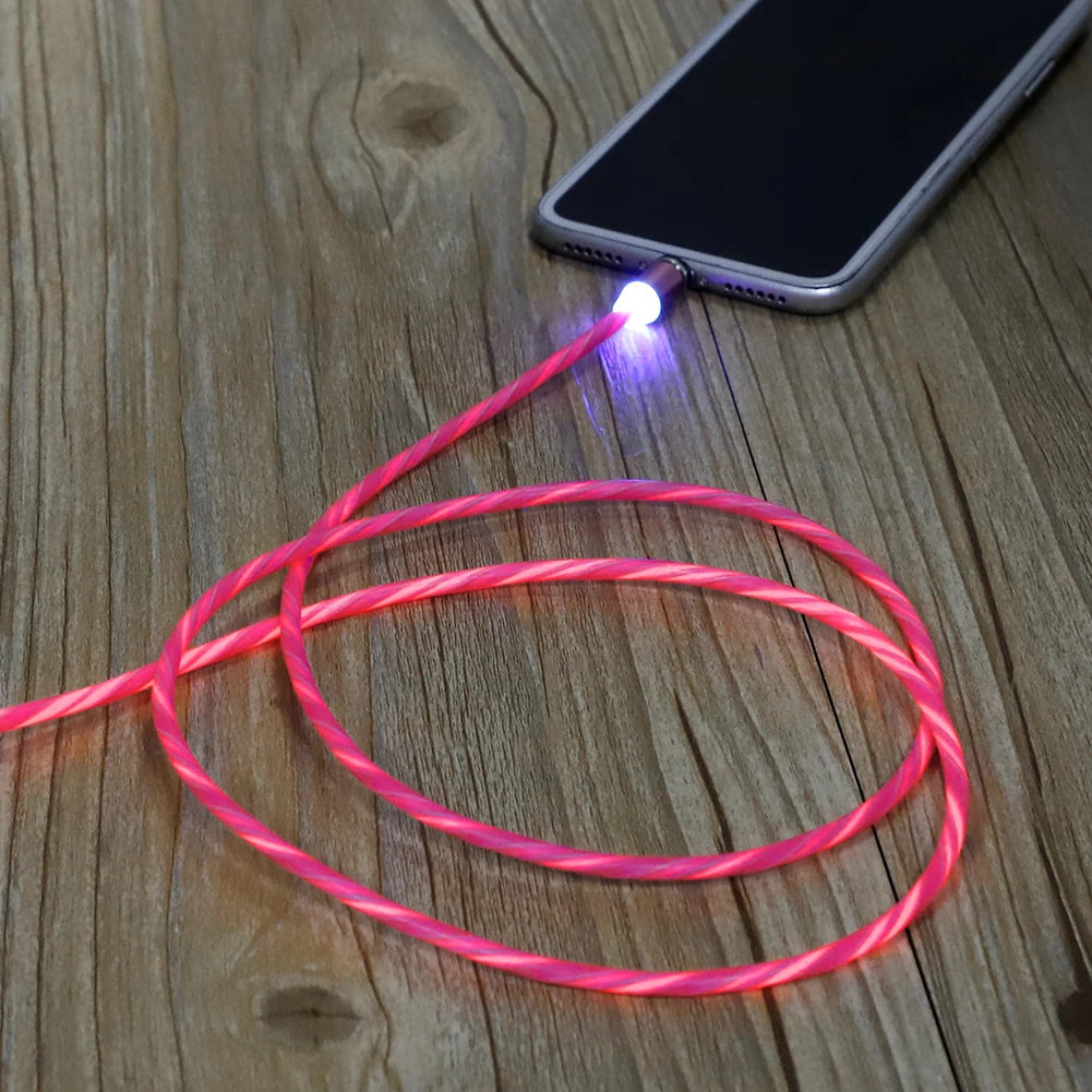 Магнитный кабель для быстрой зарядки Micro USB Type C зарядный с подсветкой Huawei Samsung Xiaomi