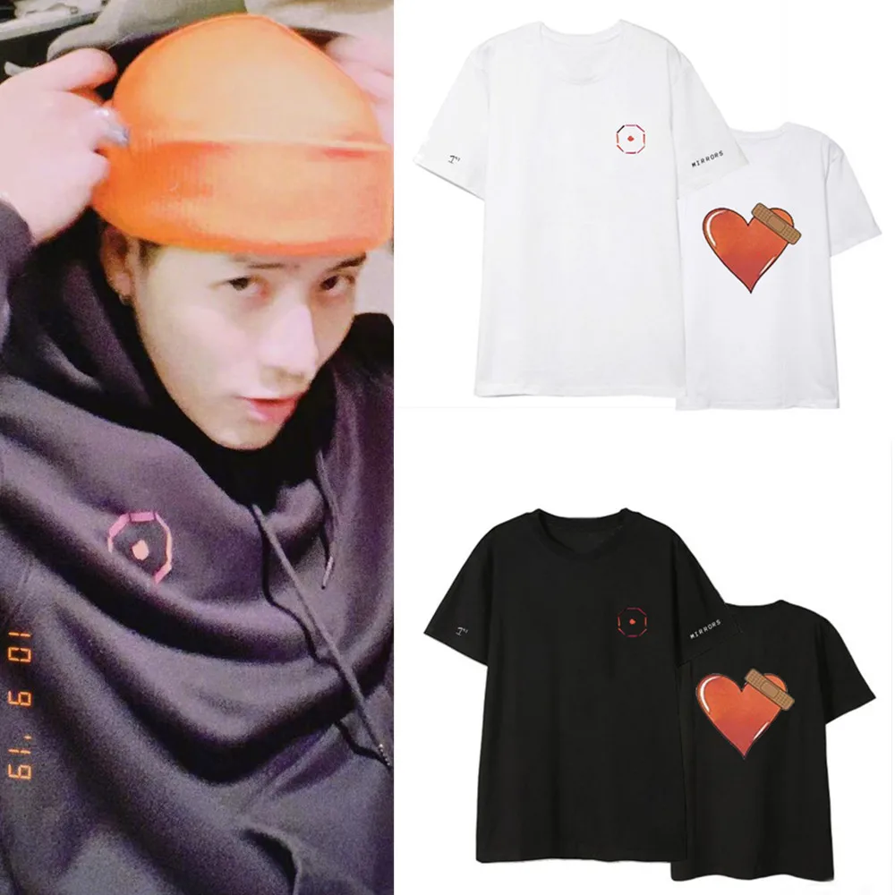 Футболка Kpop got7 jackson team wang same с О образным вырезом и коротким рукавом свободная