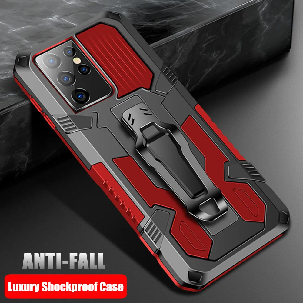 Чехол с клипсой для пояса на магните Armor для Samsung Galaxy S21 Ultra Plus A12 A21S M51 M31 S20+ 5G M11 M21 Note 20 и других моделей.