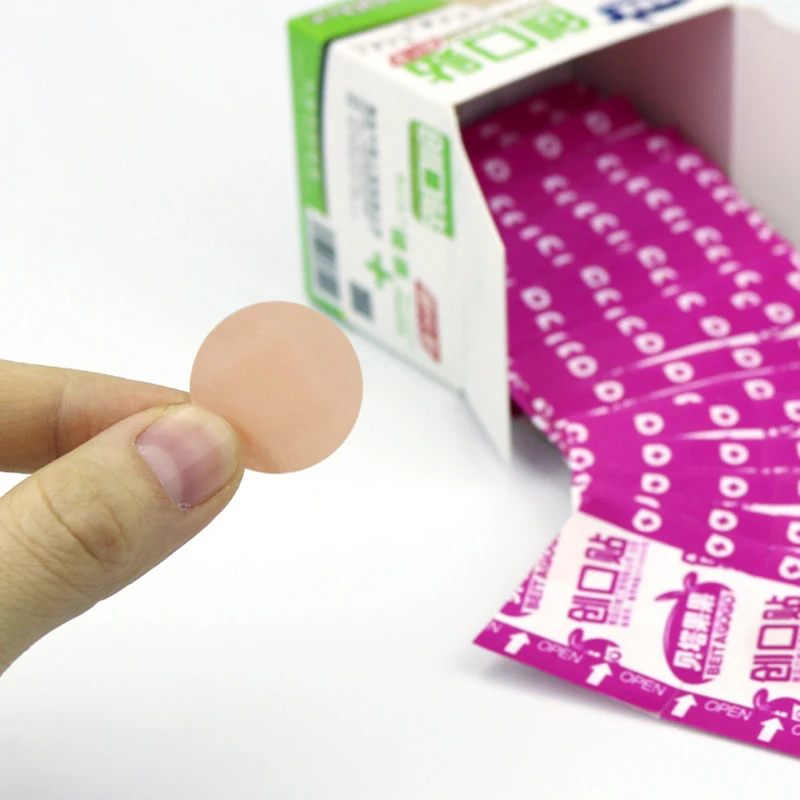 

100PCS Waterproof Breathable Round Band Aid Adhesive Bandages First aid kit For Children Kids Diameter 22mm For Camping