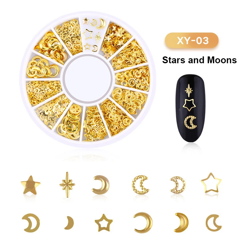 Стикер для ногтей 3D модные стильные гвоздики дизайна золотые подвески летний