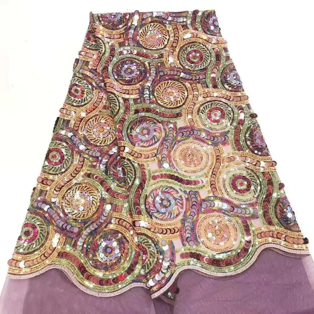 

Latest sequin fabric French mesh embroidery African sequin lace fabric Colombian lace high quality sequins,dresses Design fabric