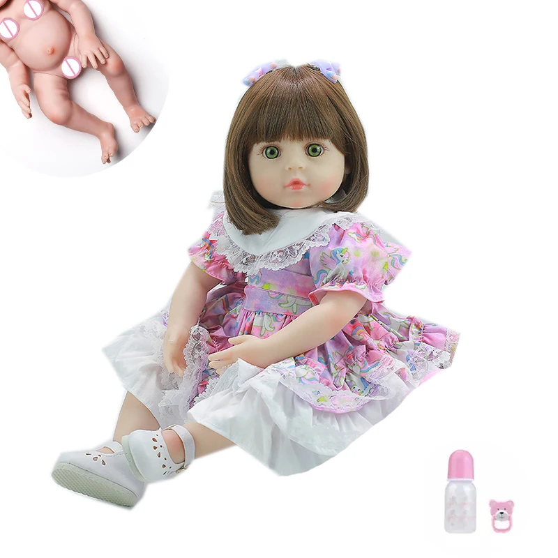 

48cm Bebe Reborn Vinyl Silicone Baby Doll Body Cute and Realistic Bonecas Girl Menina Surprice Doll with Giraffe