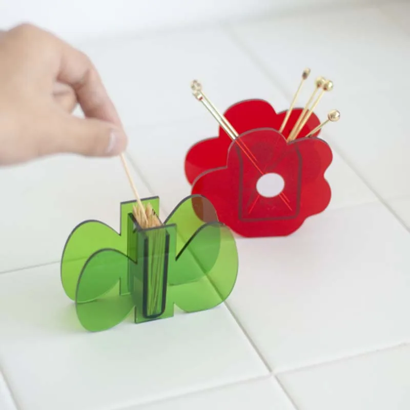

Transparent Vase Acrylic Dried Flower Leaf Simple Art Decoration Creative Holiday Gift Cute Toothpick Storage