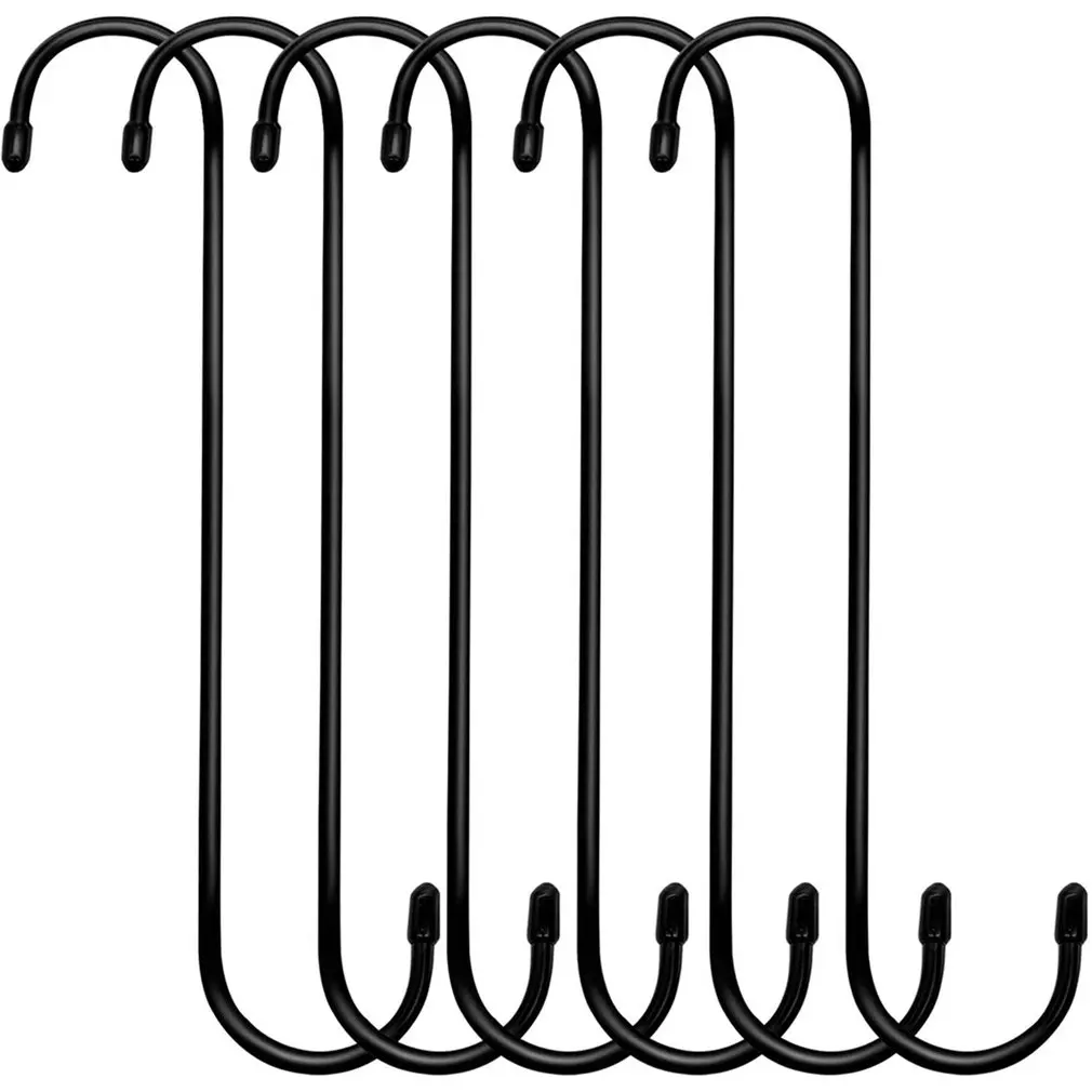 

6 Pack Extra Long S Hooks 10 Inch X-Large S Shaped Hooks Heavy Duty Hooks For Hanging Plant Hooks For Closet Flower Basket