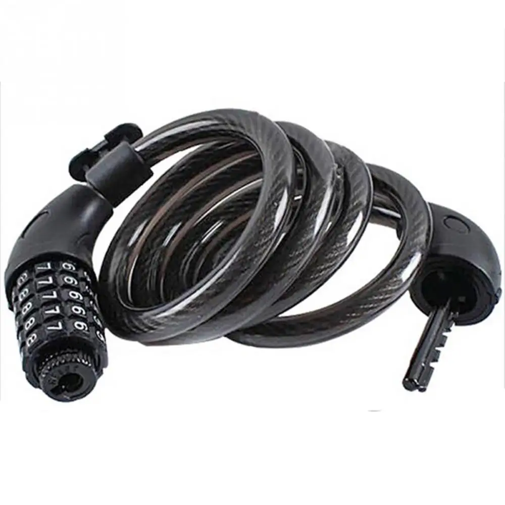 

Bike Lock 5 Digit Code Combination Bicycle Security Lock 1200mm x 12mm Steel Cable Spiral Bike Cycling Lock Bicycle Accessories