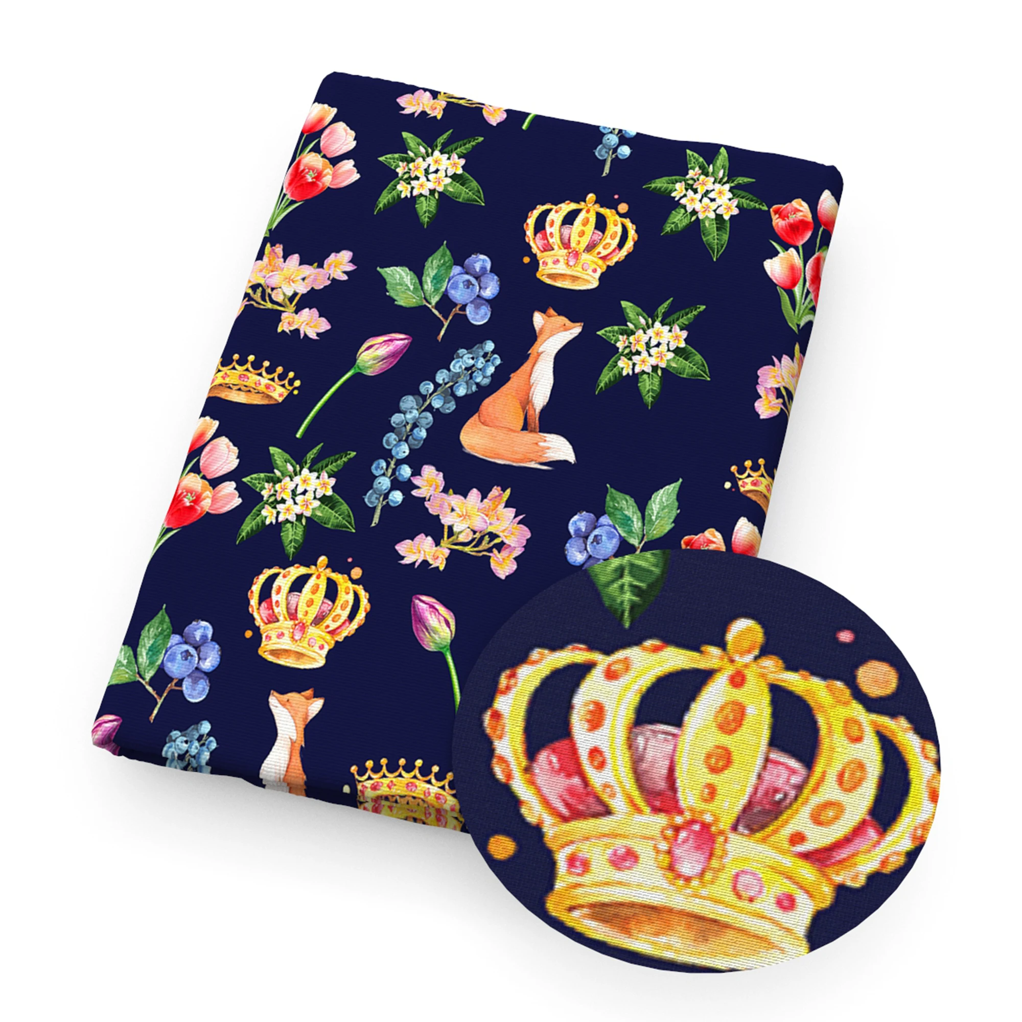 50*145cm Fox Animal 100% Pure/ Polyester Cotton /4 Ways Stretch Material Patchwork Sewing Fabrics Quilt Needlework DIY Cloth - купить по