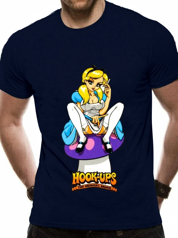 HOOK UPS ALICE T SHIRT BLACK S M L JK INDUSTRIES редкая Новая страна чудес LTD|Мужские футболки| |