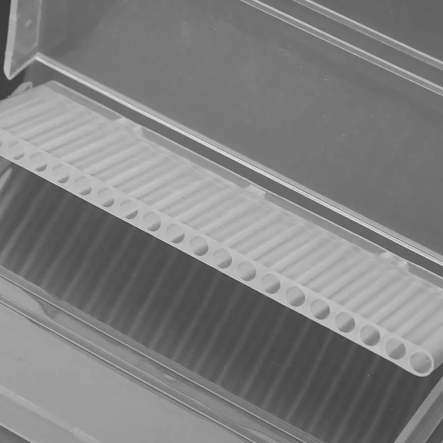 20 слотов акриловых фрез для ногтей Коробка хранения Пустой дисплей держатель