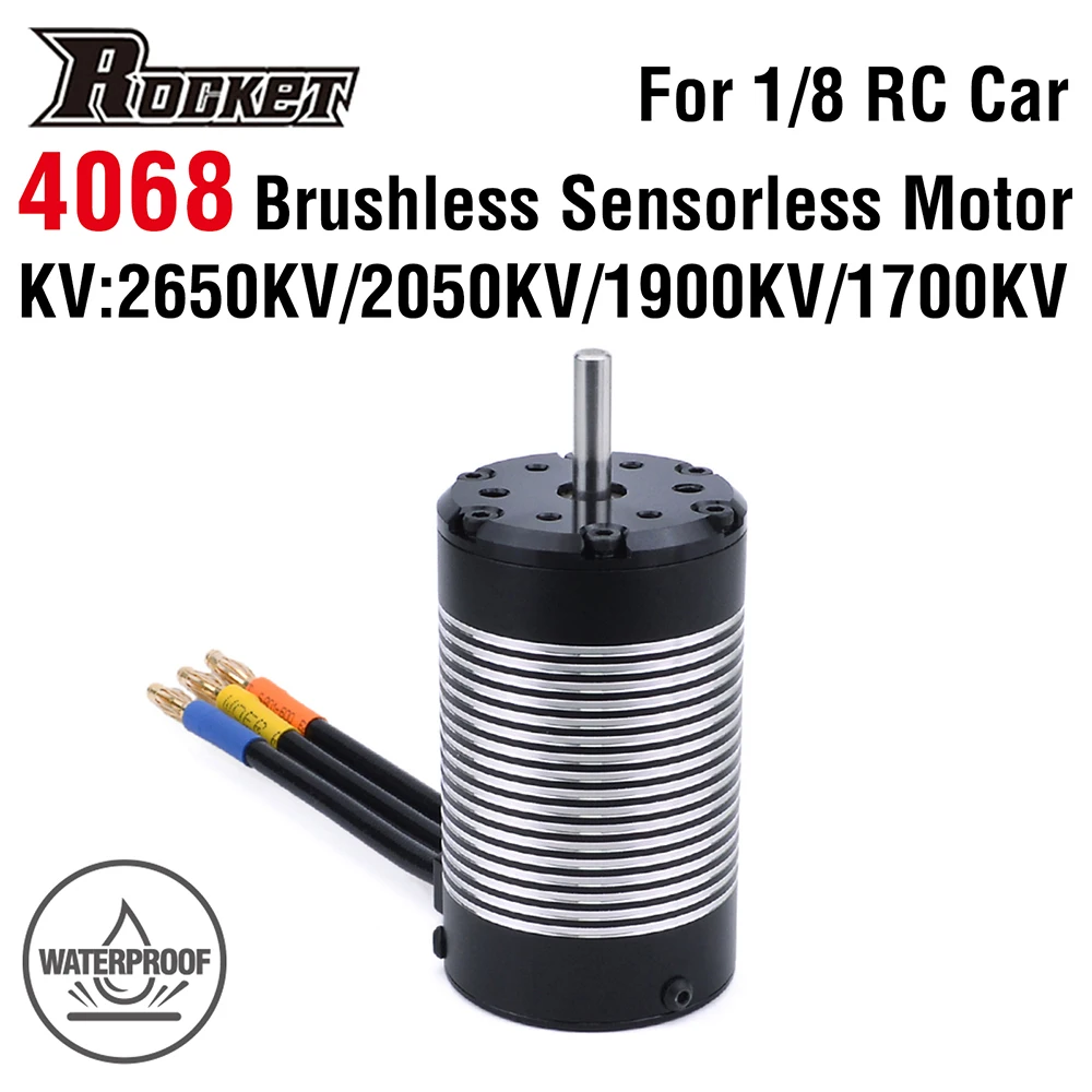 

Rocket 4068 Waterproof Brushless Sensorless Motor 2650KV 2050KV 1900KV 1700KV for 1/8 Truck Truggy TRX4 Tamiya Axial Drift Car