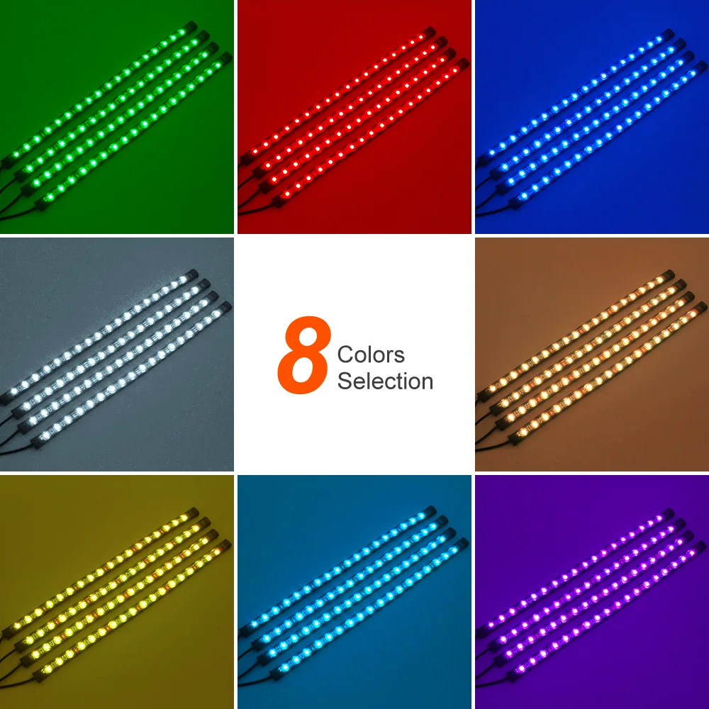 

Led RGB car lights, 5050 SMD, sound remote control, environmental decorative lights, automatic footlights
