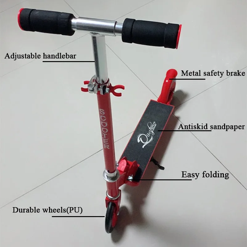 

Foldable 3 - 9 Years Old Scooter Kick Adjustable Aluminium Alloy Tail Brake Safety Stand Flashing Wheels Road Sliding Kids Girls