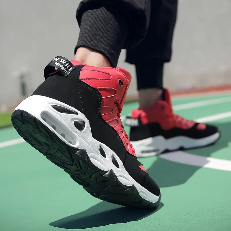 Мужские баскетбольные кроссовки с высоким берцем амортизирующие Uptempo уличные