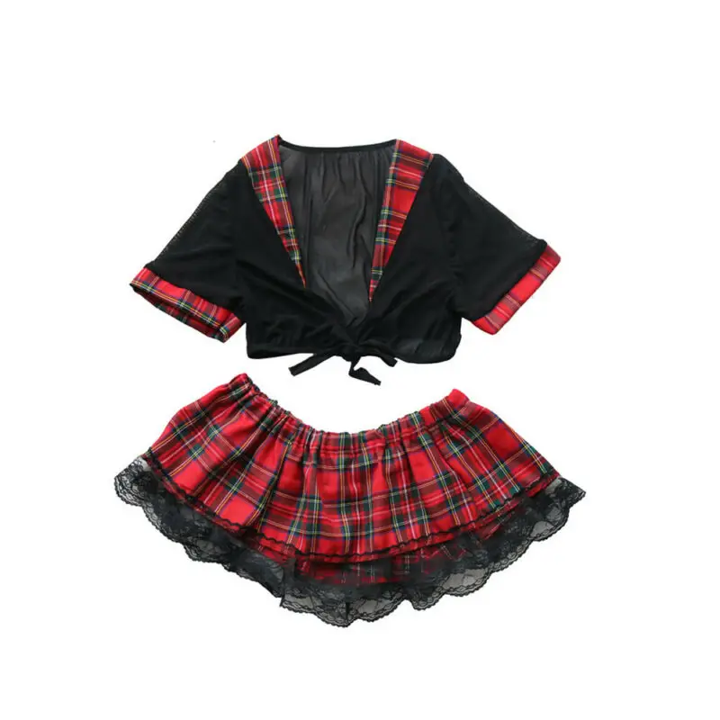 Женское сексуальное порно Нижнее белье школьная форма для девочек юбка в клетку