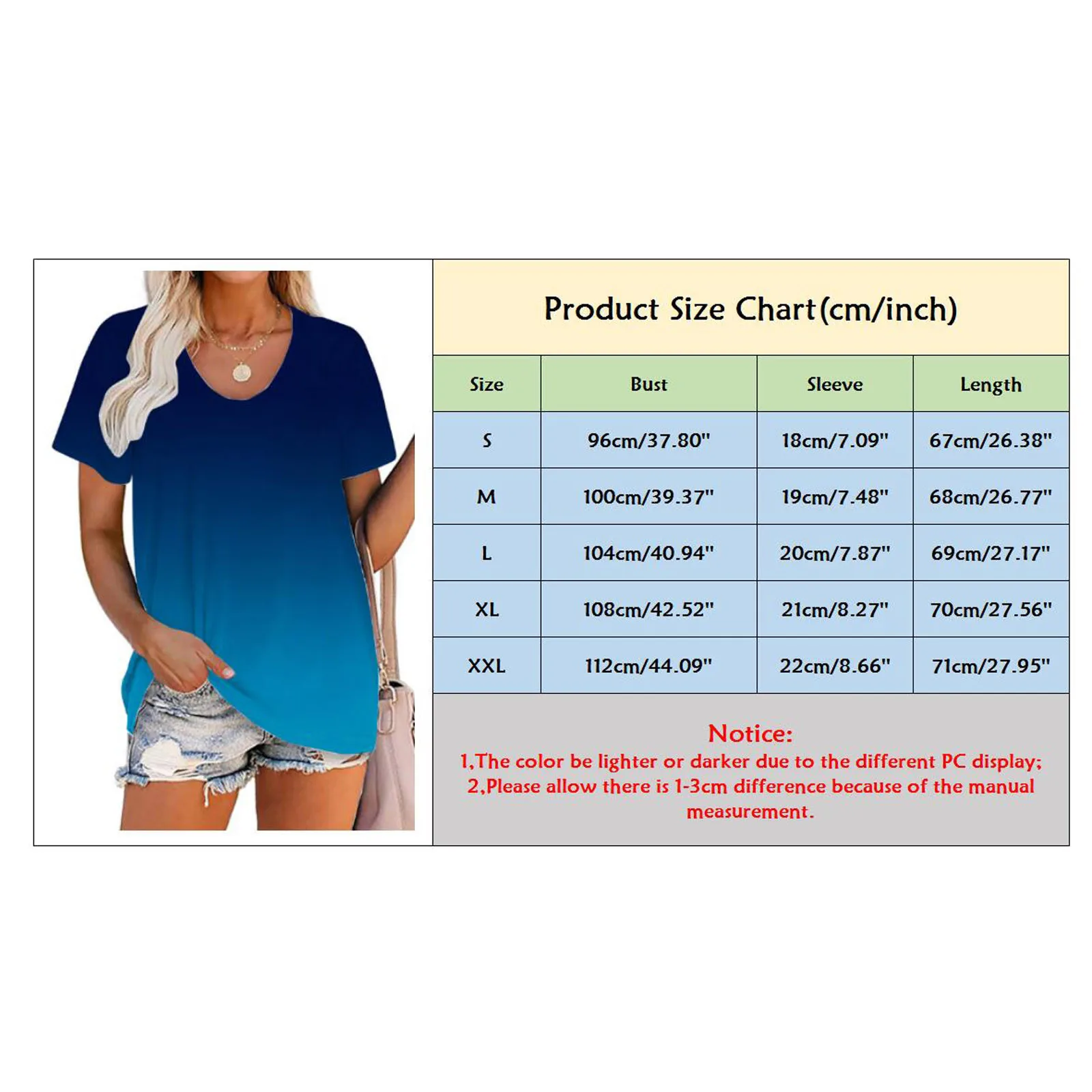 

40# Gradient Short Sleeve Blouse Women Summer Short Sleeve Pullover O Neck Blouse Streetwear Graphic Blouses Blusas Mujer