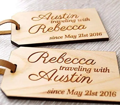 Деревянные бирки для багажа персонализированные фотообои идея свадебного