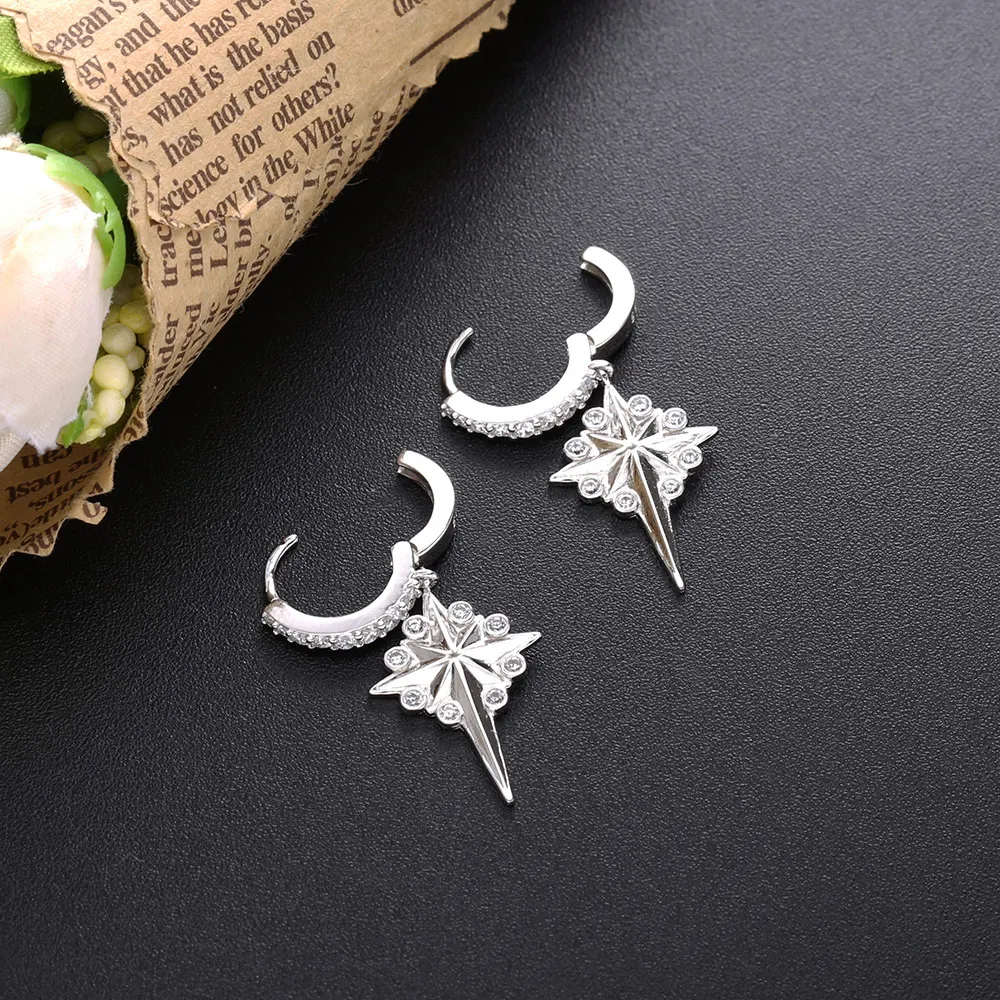 

SHADOWHUNTERS Pure 925 Sterling Silver Stardust Drop Earrings For Women Engagement Starlight Earrings Ferris Wheel On The Star