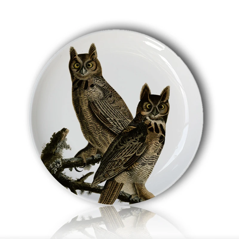 

John Audubon Decorative Plate America Birds Collection Dish Illustration Wall Decorative Hanging Plate Background Decoration
