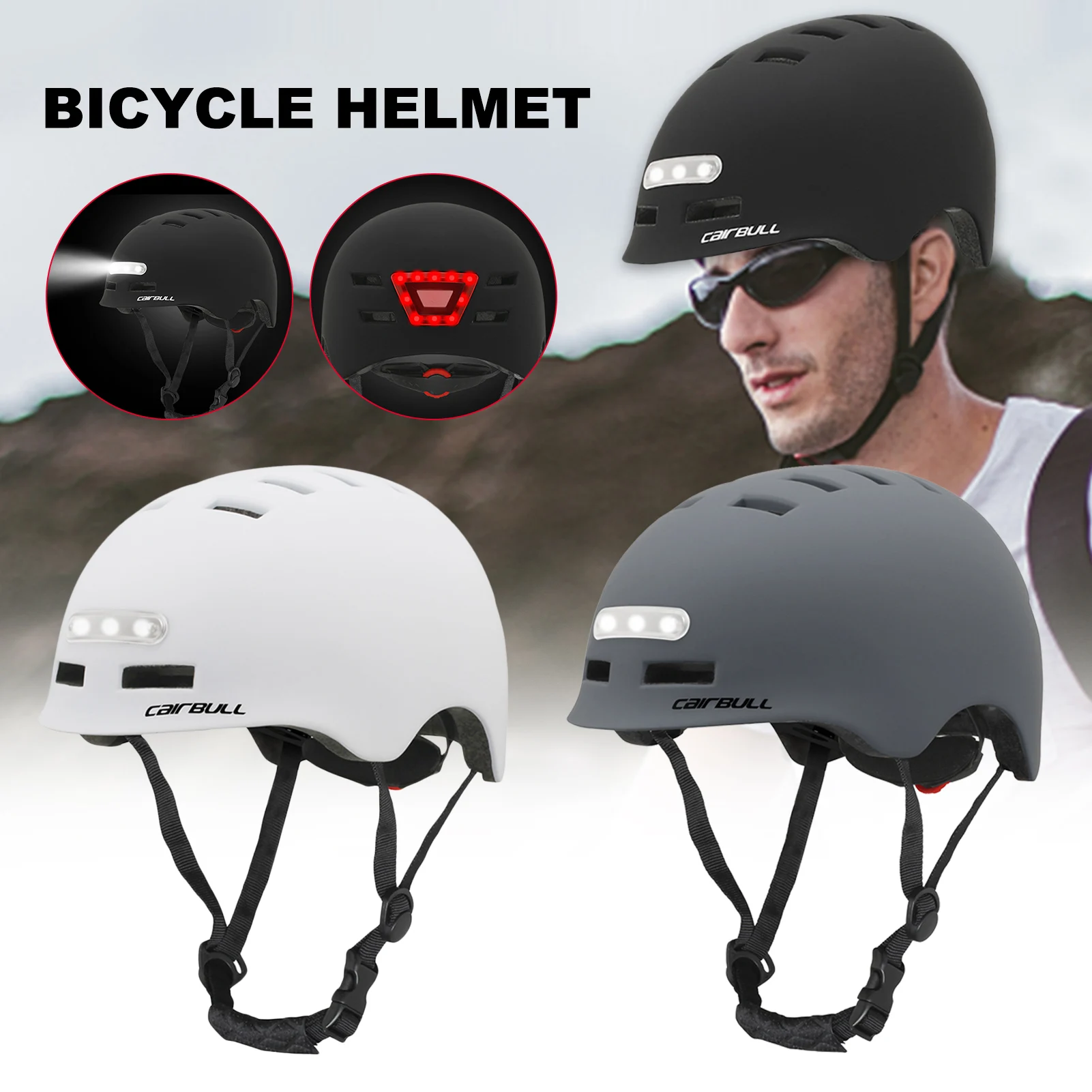 

Bicycle Riding Helmet with Front Rear Lightweight Breathable In-mold Bicycle Safety Cap Outdoor Sport Mountain Road Bike