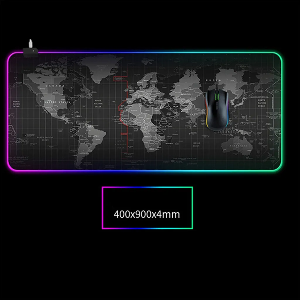 

Игровой коврик для мыши 900x400 мм, игровая мышь, клавиатура Xl, 14 дюймов, светодиодный свет, режим прецизионного отслеживания, профессиональный ...