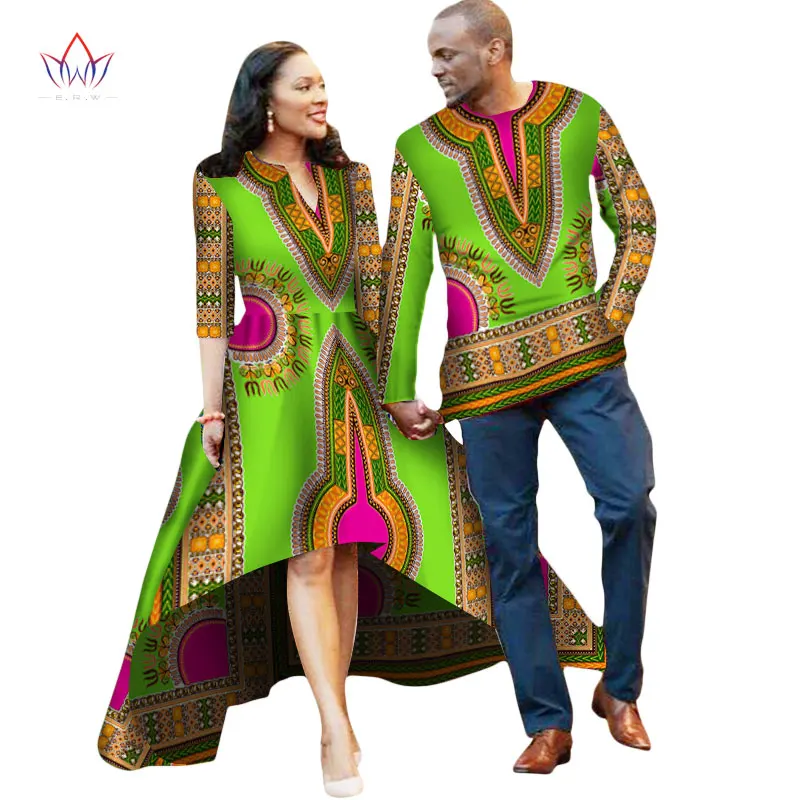 27 Африканская пара одежды для влюбленных платье Vestidos Мужская рубашка традиционные платья Африканский принт Дашики размера плюс 4xl BRW WYQ05 - Цвет: 27