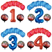 1set cartoon cars lightning mcqueen theme balloon 32inch number aluminum balloon birthday party decorations baby shower supplies