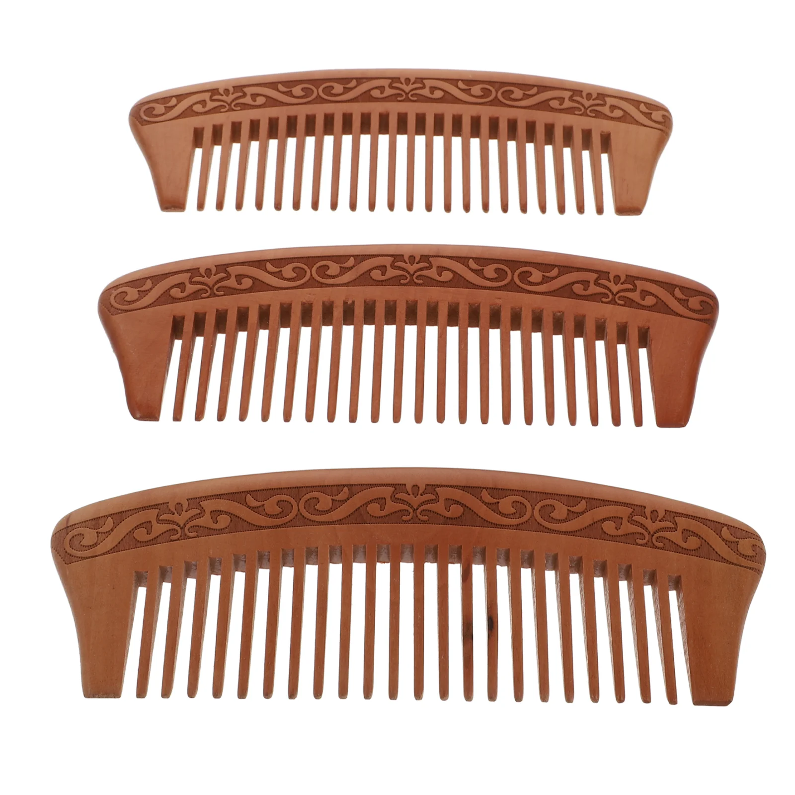 

3Pcs Natrual Wood Hair Combs Anti-static Combs for Adults (Light Brown)