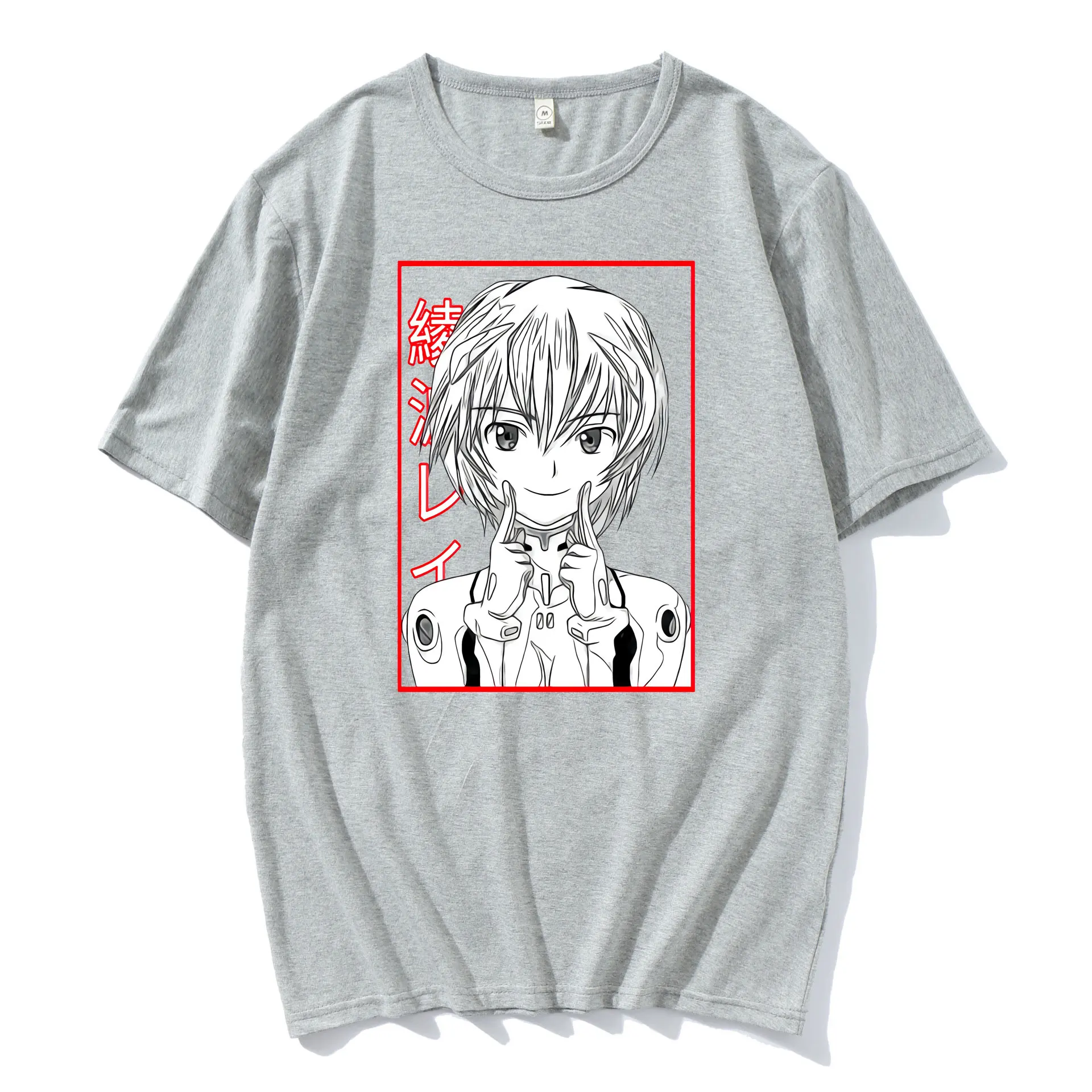 

2021 Summer Harajuku Rei Ayanami Japan Anime T Shirt Men Manga Unisex Streetwear T-shirt Casual Short Sleeve Oversized Tshirt
