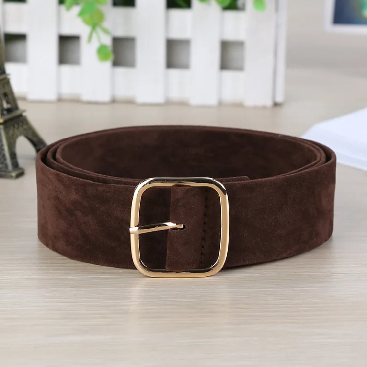 Модный женский ремень Colle черный замшевый из искусственной кожи платье с