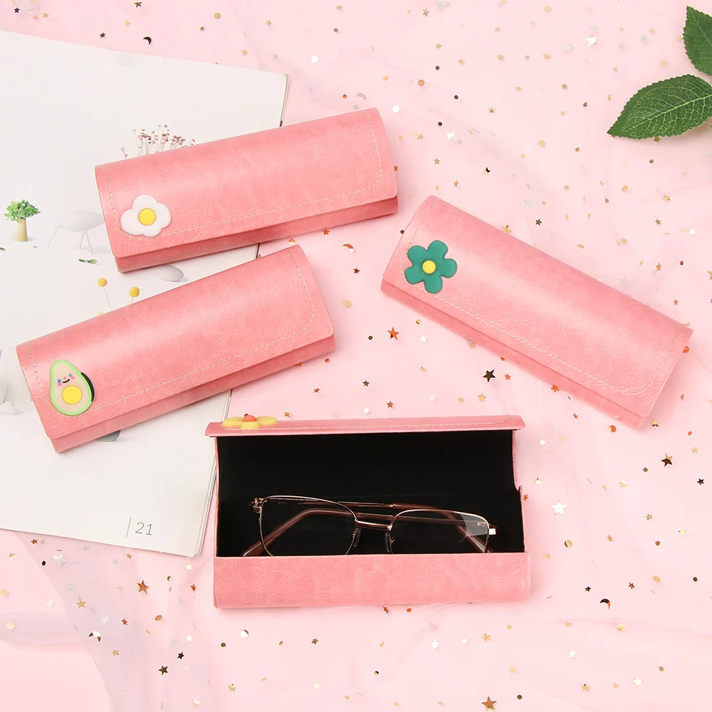 Коробка для очков с цветами и фруктами модный мультяшный милый розовый