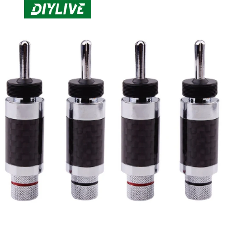 

DIYLIVE углеродного волокна: Платиновое покрытие с покрытием из чистой меди родия самоблокирующийся Банановая головка Hi-Fi лихорадка Динамик п...